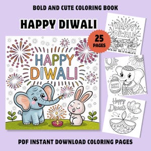 Diwali Coloring Pages Printable DIY Festival Coloring Sheets Bold and Easy Coloring book Diya Light Craft for Diwali Perfect Diwali activity