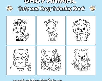 Baby Animals Coloring Book: Fun, Easy Pages for Toddlers (PDF Download)
