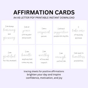 Printable Affirmation Cards: Daily Motivation & Self-Care (PDF)