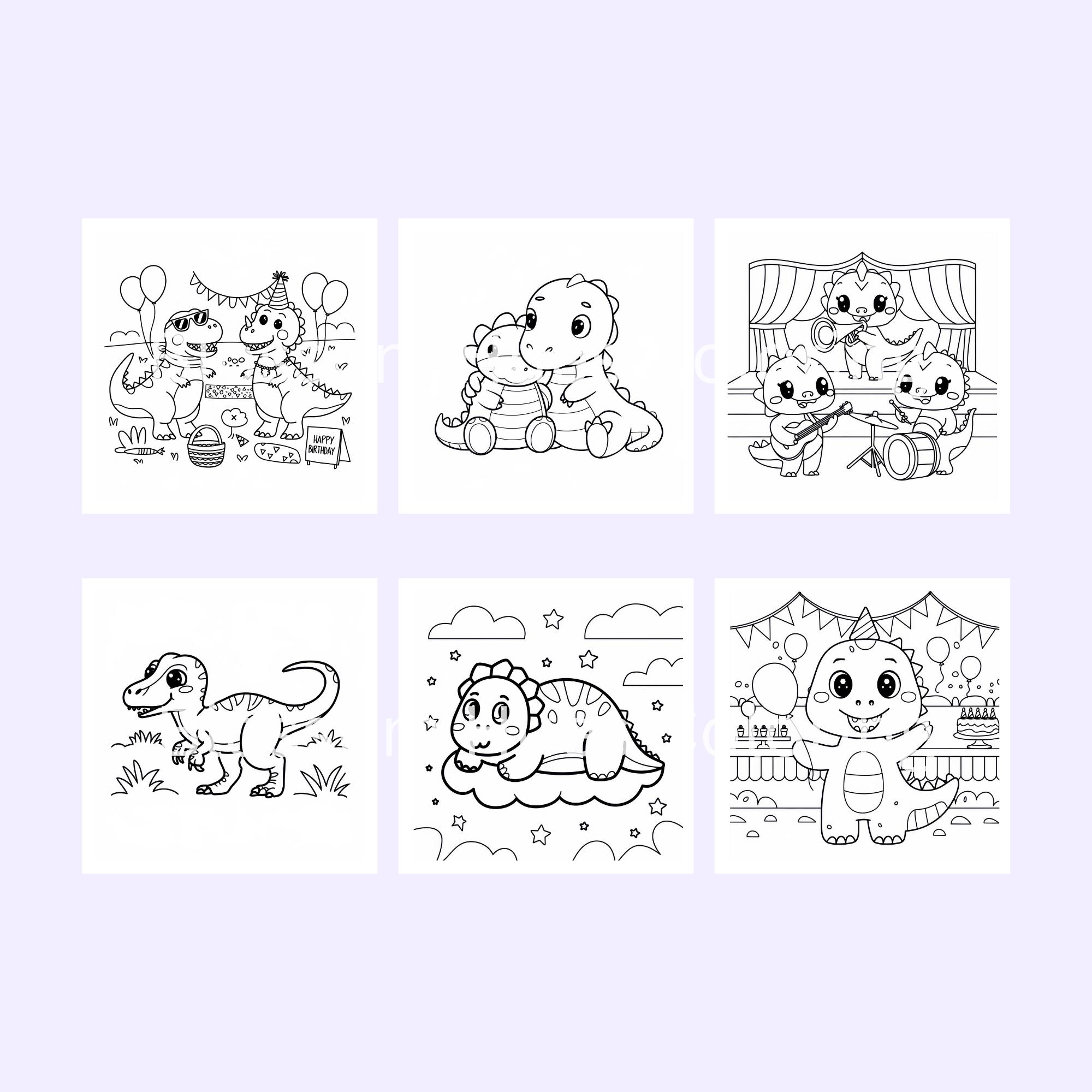 Dinosaur Coloring Pages | Bold and Easy Coloring for Kid | Fun ...