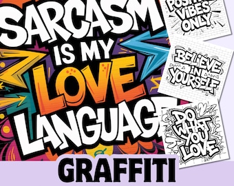 Graffiti Coloring Pages: Street Art Designs for Kids & Adults (PDF)