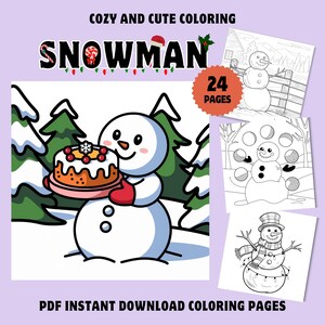 Dibujos para colorear de muñecos de nieve: 24 diseños navideños (Descarga PDF)