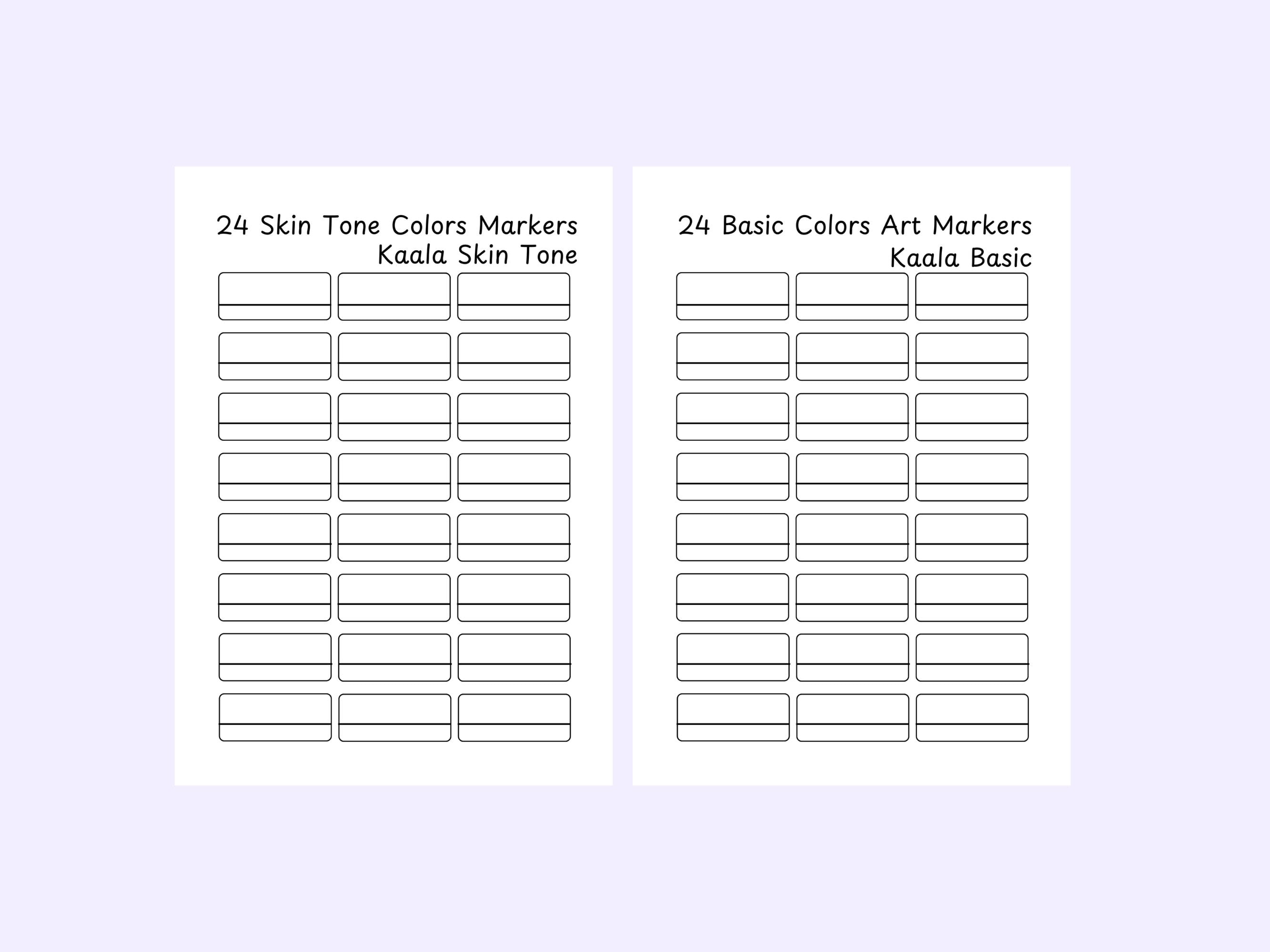 Blank Color Swatches Chart Printable Swatch Template Color Chart ...