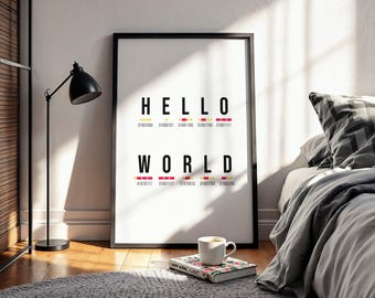 Hallo Welt Wandbild Code-Definition Druck
