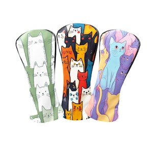 Hoofdhoes Cat golfclub: PU-leer, fluweel gevoerd - cadeau voor golfers