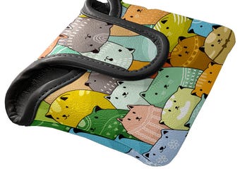 Kolorowy, zabawny pokrowiec na główkę puttera typu mallet – wodoodporna skóra PU | Podszyty polarem | Prezenty golfowe