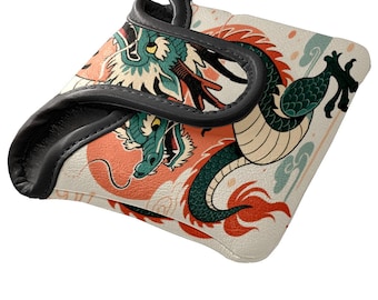 Pokrowiec na główkę kija golfowego Majestic Dragon – wodoodporna skóra PU | podszyty polarem | Prezenty golfowe