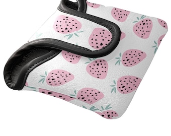 Strawberry Mallet Putter Cover, PU Leather Golf Club Headcover