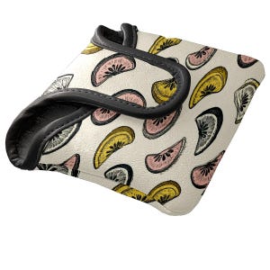 Mallet Putter Cover with Retro Fruit Slices – Waterproof PU Leather | Fleece Lined | Golf Gifts