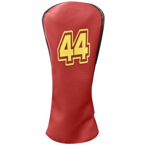 Juego de fundas para cabezas de palos de golf de piel sintética roja - Número 44