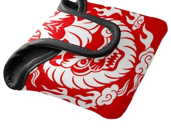 Pokrowiec na kij golfowy Majestic Lion – wodoodporna skóra poliuretanowa | Podszewka z polaru | Prezenty golfowe