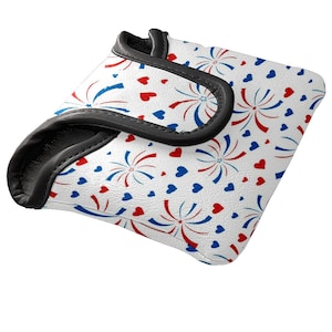 Mallet Putter Cover Fireworks Design, Protective Cover – Waterproof PU Leather | Fleece Lined | Golf Gifts