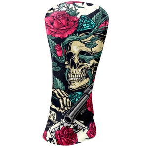 Gothic Rose & Skull Golf Club Covers - Edgy PU-Leder mit Samtfutter