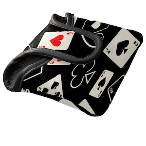 Mallet Putter Cover Playful Poker-Themed – Waterproof PU Leather | Fleece Lined | Golf Gifts