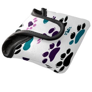 Paw Prints Mallet Putter Covers: PU Leather, Fleece-Lined, Portable, Anti-Friction & Funny Golf Gifts