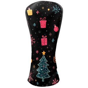 PU Leather Golf Club Head Covers: Poker Print Wishing Tree Design