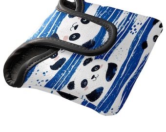 Pokrowiec na putter golfowy – wodoodporna skóra poliuretanowa | Podszewka z polaru | Prezenty golfowe, niebieski