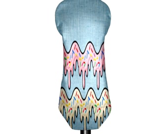Blue Cream Golf Head Covers PU Leather Golf Gifts Accessory Driver Fairway Wood Hybrid