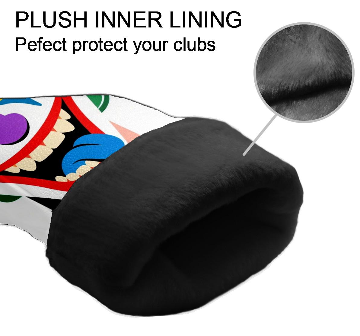 Golfschlägerhauben Aus PU-Leder – Set Für Driver, Fairway & Hybrid, Joker-Muster, Mit Nummernanzeige Golfschlägerhauben Aus PU-Leder – Set Für Driver, Fairway & Hybrid, Joker-Muster, Mit Nummernanzeige