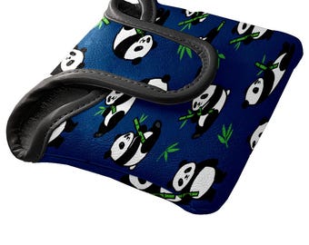 Panda Pattern Mallet Putter Cover, PU Leather Golf Club Protector