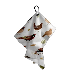 Foraging Chick Pattern Polyester Golf Towel with Clip, Father's Day Gifts, Golf Lovers Gifts for Men and Women