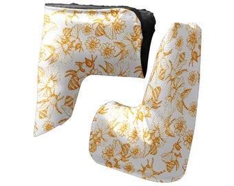 Blade Putter Headcover Honeybee Flowers: Gult PU-läder, Fleecefodrat