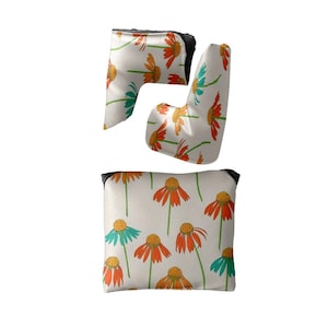 Daisy Golf Putter Cover Set: Waterproof PU Leather, Fleece Lined