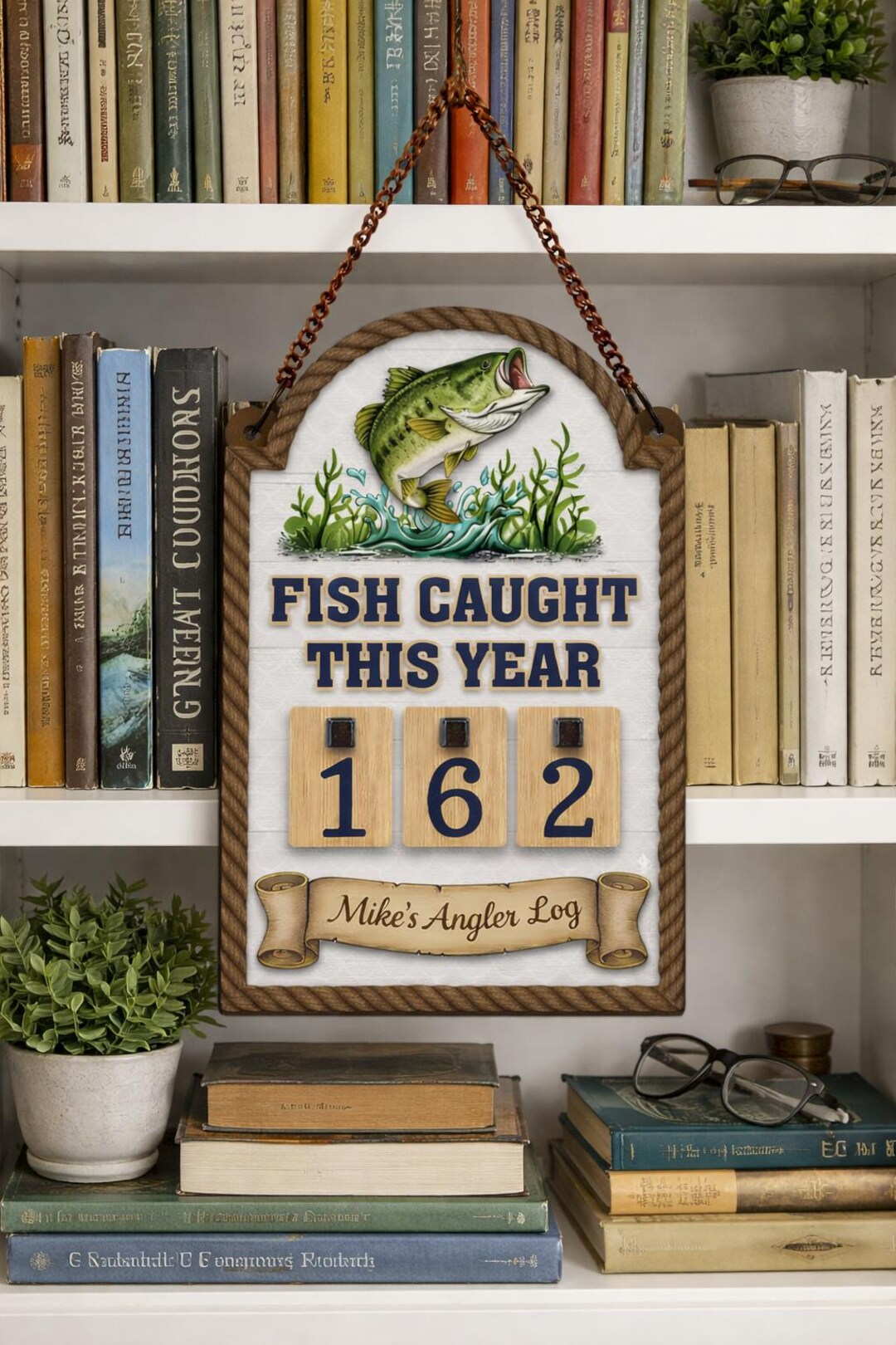 Fish Caught This Year Tracker Sign, Personalized Fishing Log, Angler ...