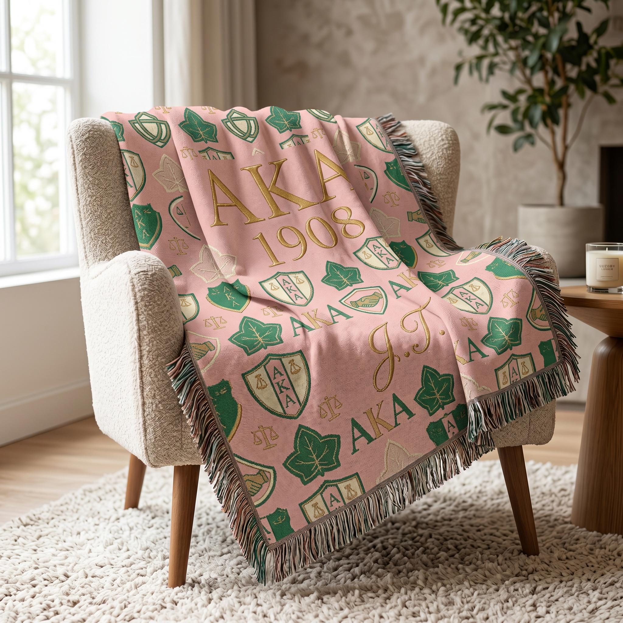 Alpha Kappa Alpha Sorority Blanket - Etsy
