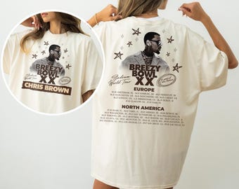 Chris Brown Merch 2025 Shirt, Chris Brown Tour Breezy Bowl XX Shirt, Chris Brown Graphic Shirt, Chris Brown Fan Gift, Breezy 2025 Shirt