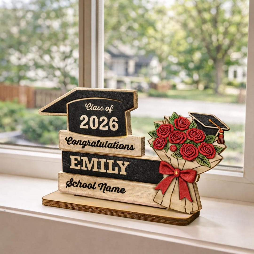 Personalized Graduation Wooden Gift for Her, Custom Class of 2026 ...