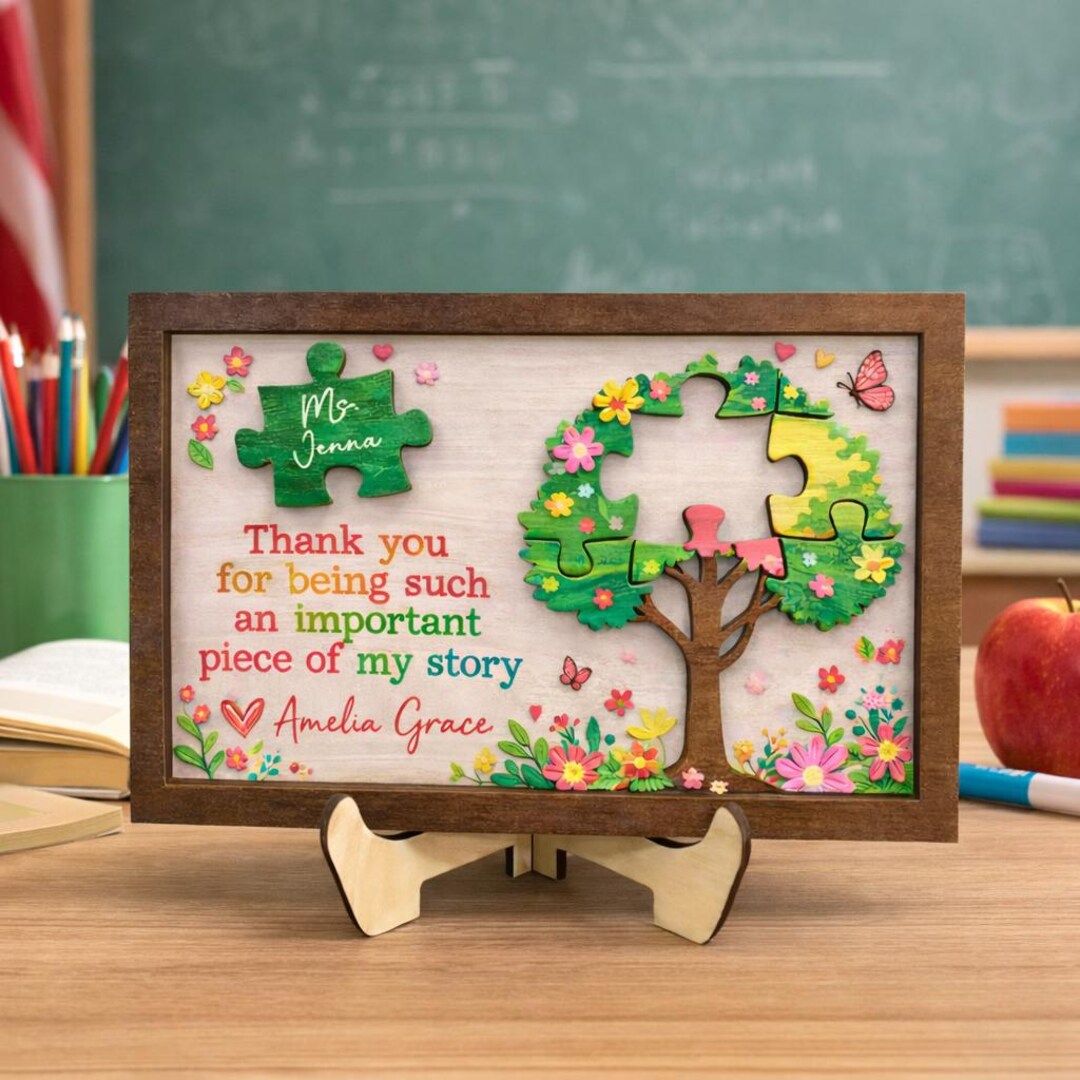 Personalized Teacher Appreciation Puzzle Gift, Thank You Teacher Gift ...