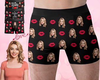 Personalized Face Boxer Briefs, Funny Photo Gift for Him