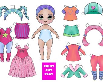 Süße Papierpuppen zum Basteln, pdf zum ausdrucken, ausschneiden und spielen