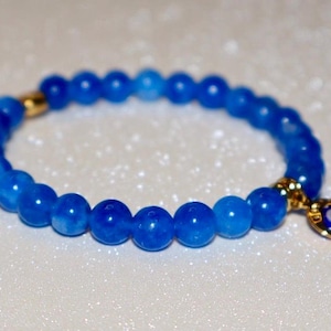 Natural Blue Jade Evil Eye Protection Bracelet