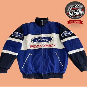 Ford racing jacket blue and white 2025