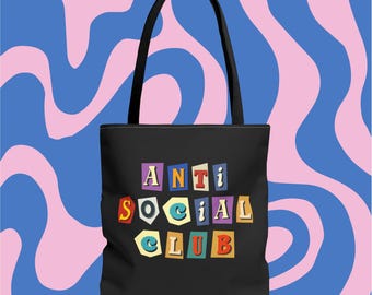 Anti Social Club Tote Bag, Streetwear Carryall