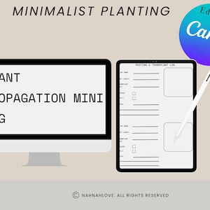 Rastreador de propagación de plantas de interior • Registro minimalista de corte de plantas • Diario de propagación imprimible • Tamaño A4 y carta de EE. UU. • Descarga digital en PDF