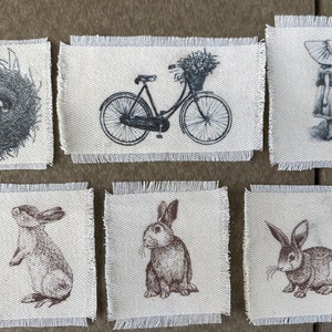 6 Images printed on cotton poplin fabric, ready to add to your creations. image 1