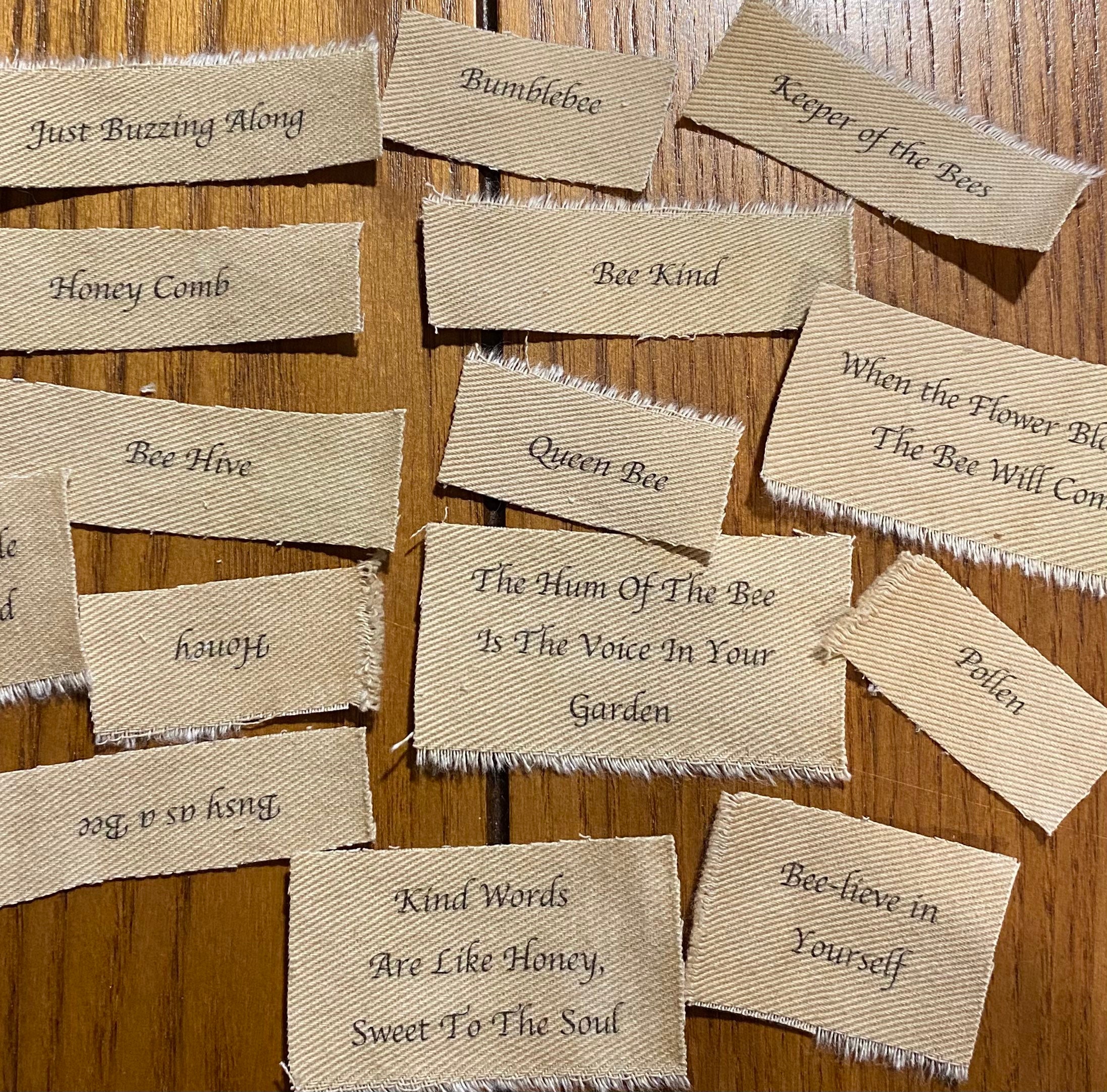 15 Bee Theme Fabric Words Phrases Labels Distressed. Etsy