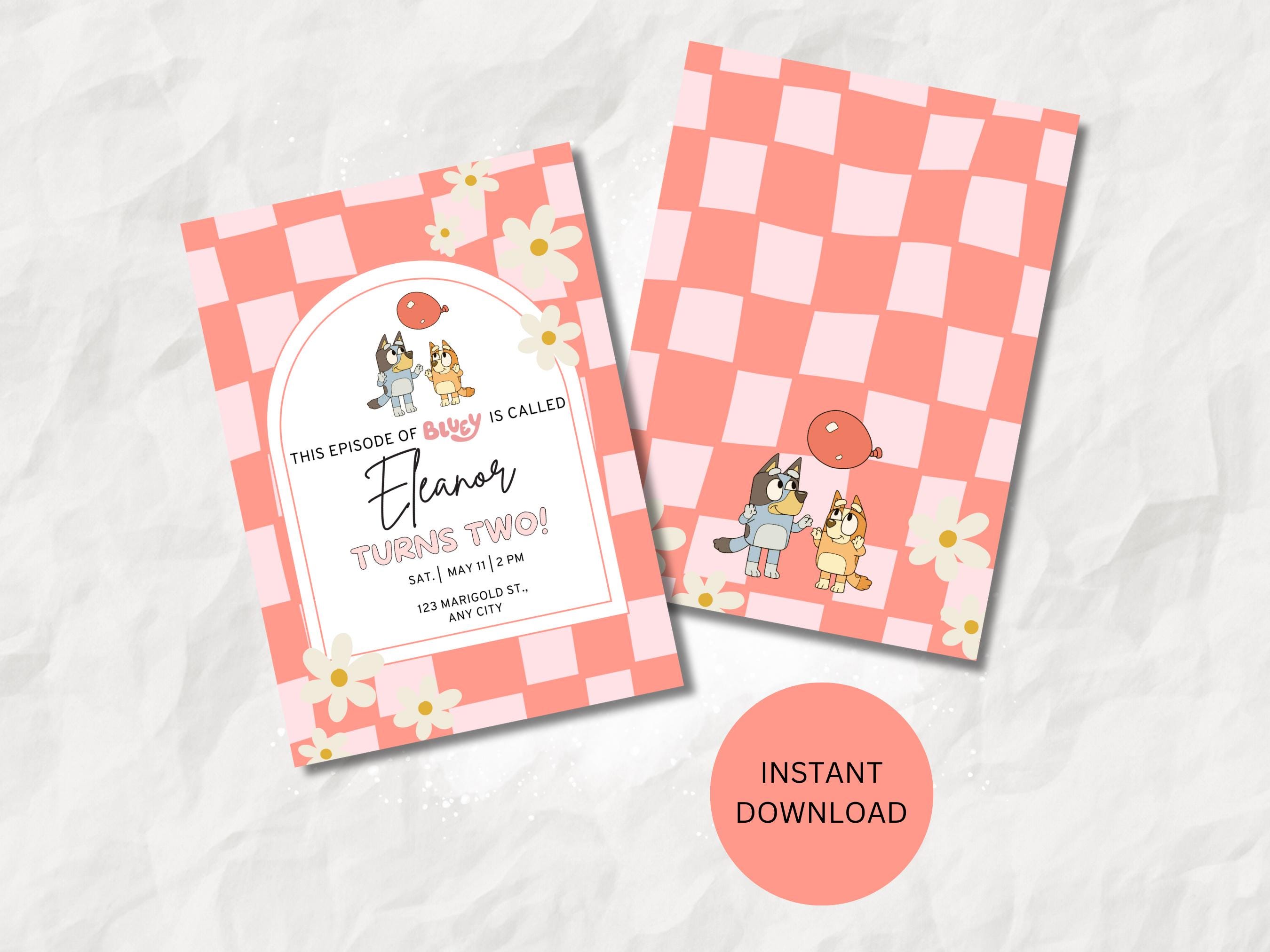 Retro Pink Checkered Invite