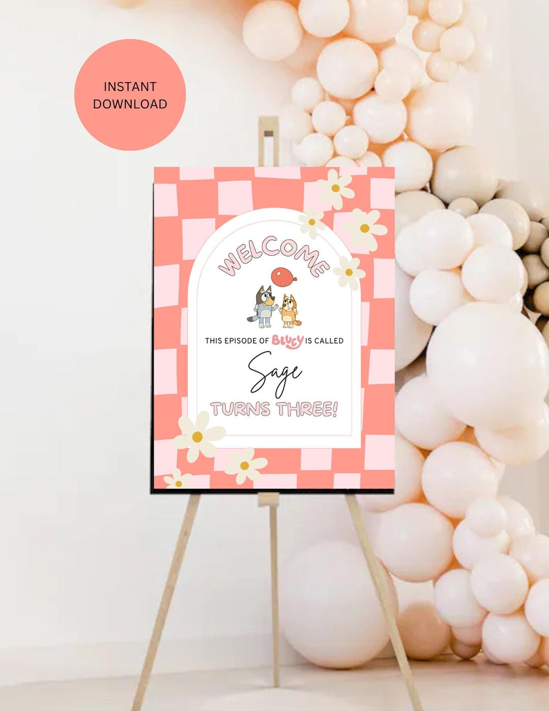 Bluey Welcomesign Bluey Birthday Party Welcome Sign Bluey Party Poster Decor Instant ...