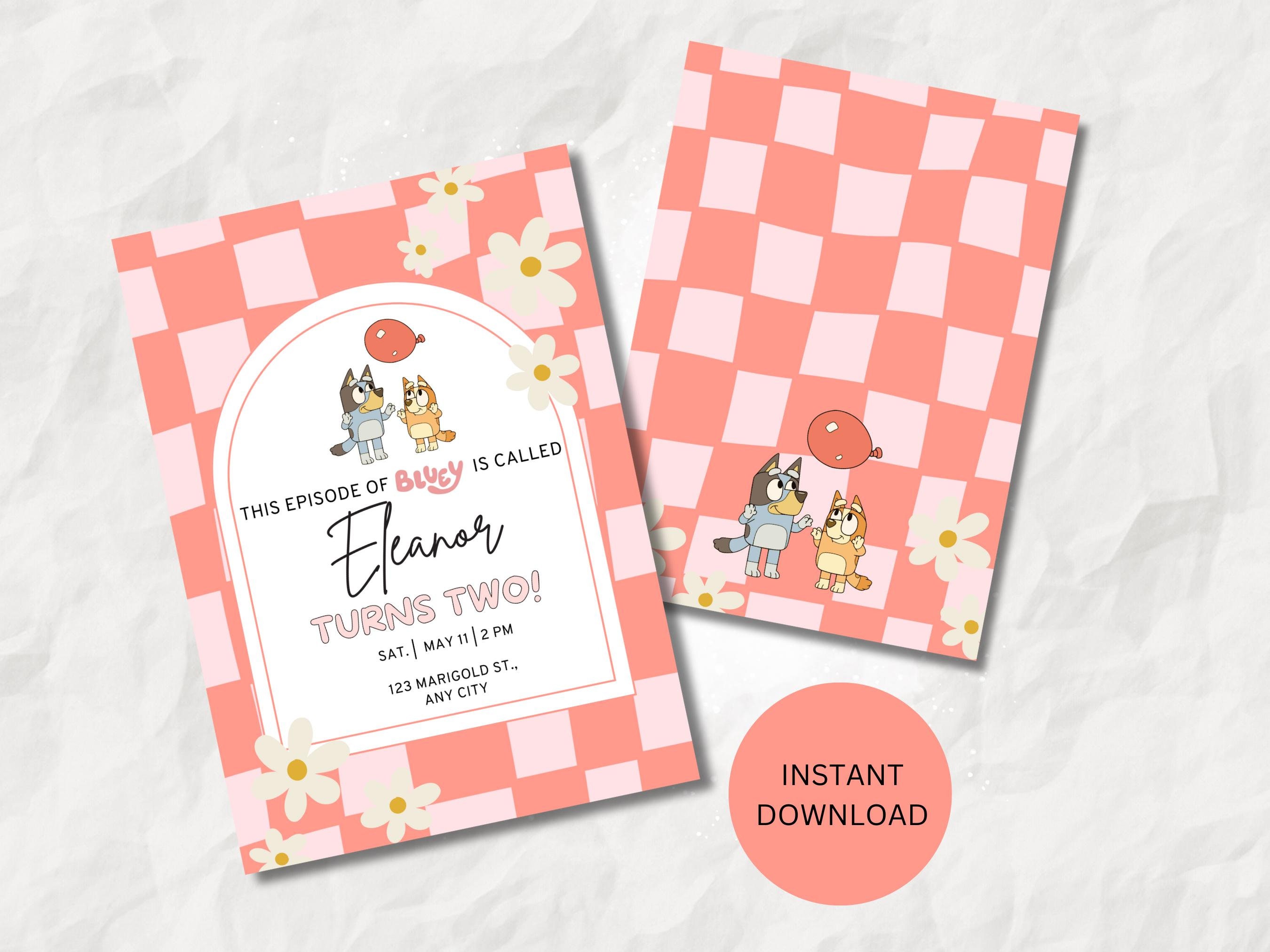 Retro Pink Checkered Invite