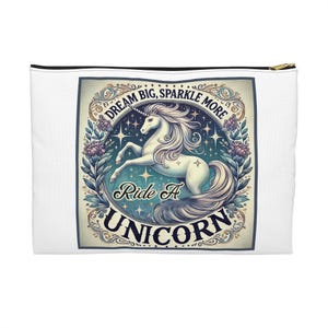 Unicorn Dreams Accessory Pouch | Perfect for Travel, Makeup, School, Gifts, & Organizing
