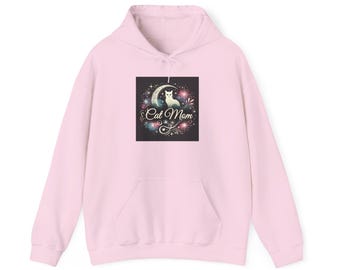 Felpa con cappuccio Cat Mom, felpa comoda per gli amanti dei gatti, regalo per i genitori di gatti, abbigliamento carino per animali, perfetto per i compleanni