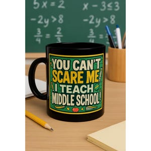 Tazza in ceramica con scritta "Maestro divertente": regalo perfetto per insegnanti di scuola media, per ringraziare gli insegnanti, per il ritorno a scuola, per decorare la classe, tazza da caffè unica.