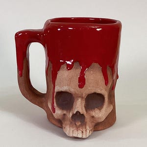 Bright Red Skull Mug