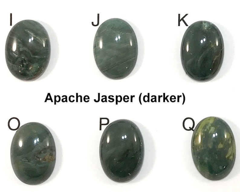 Green Jasper Cabochons 25x18x6mm Flatback Domed Top - Choose Your Piece ...