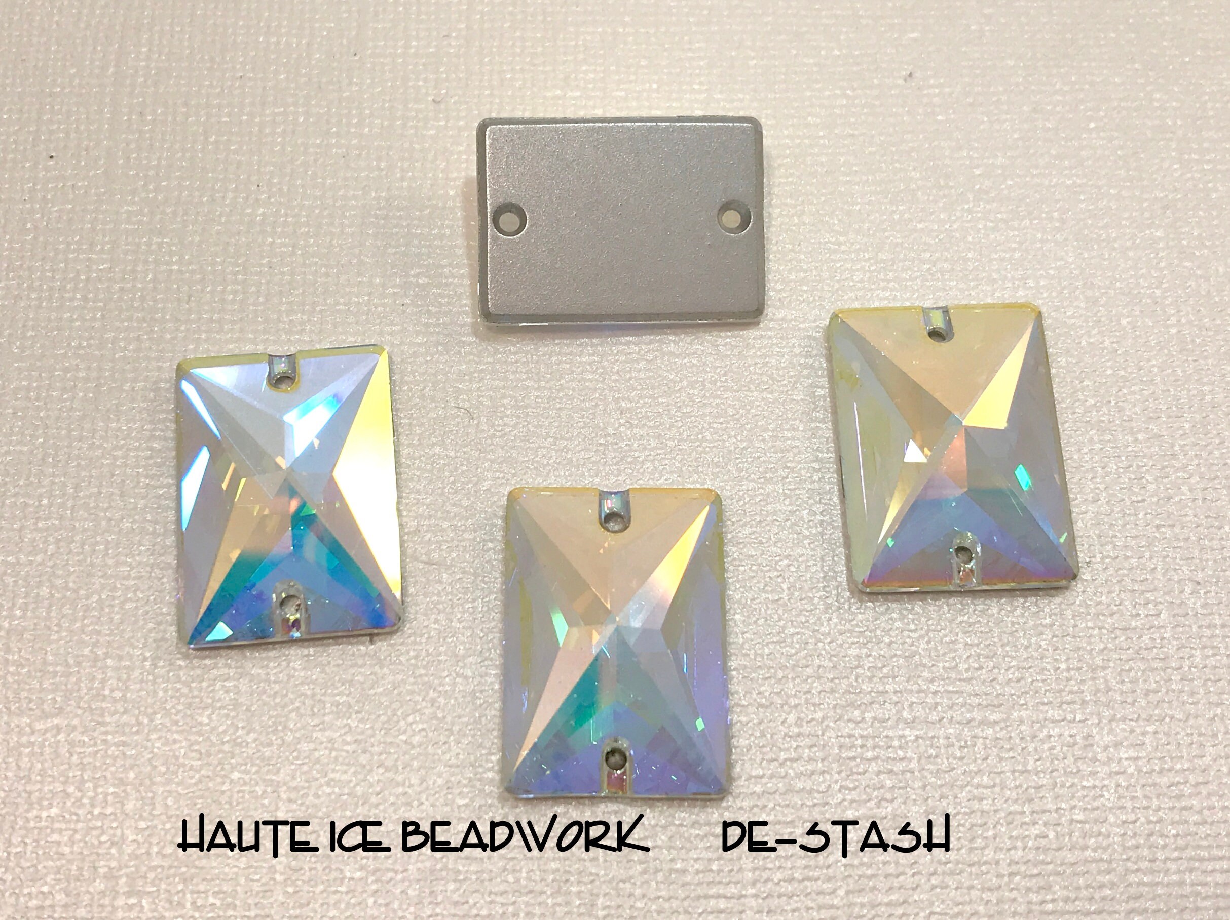 Swarovski #3250 Sew-on Crystal AB Large Rectangle 25x18mm