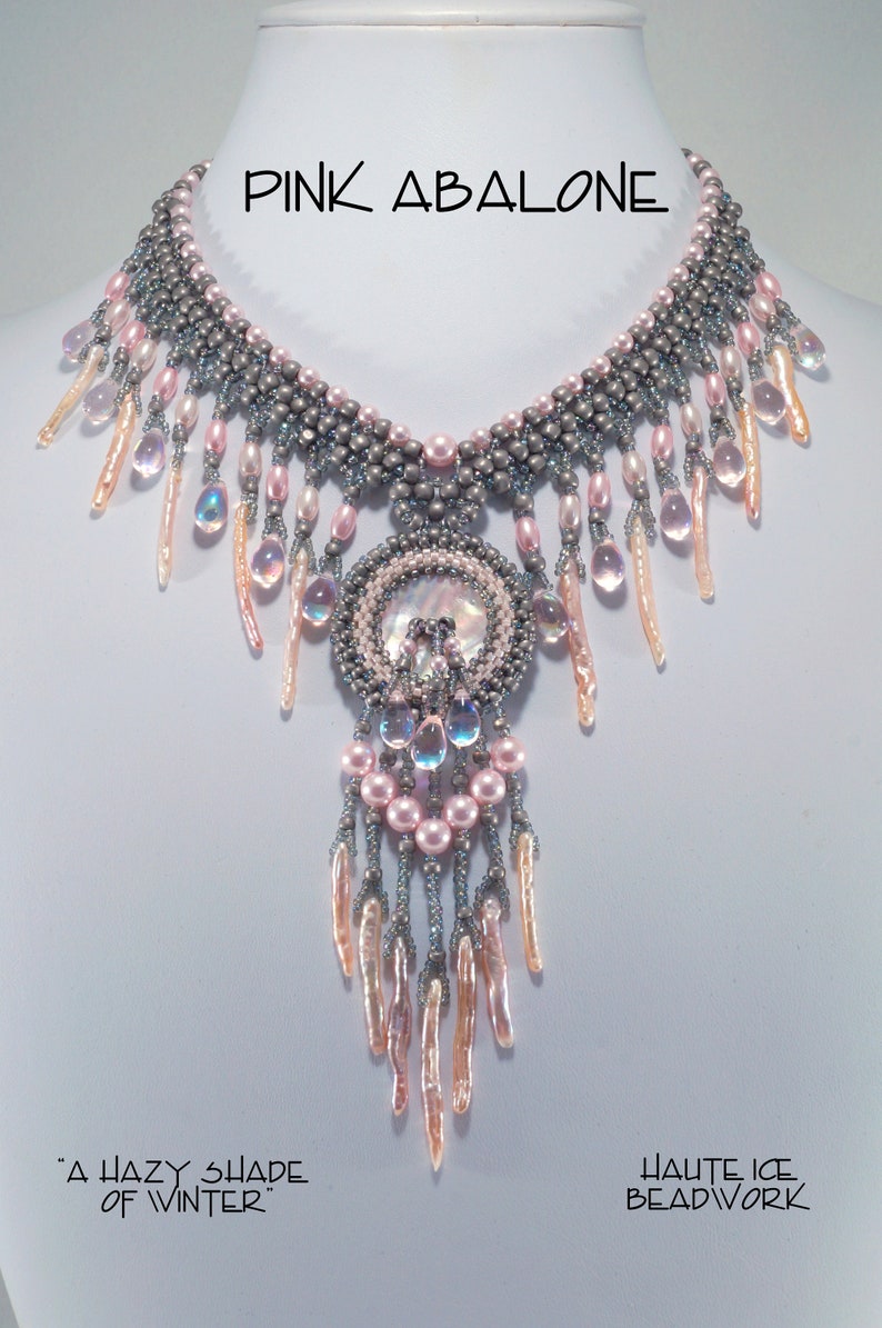 Kit Only for PINK ABALONE A Hazy Shade of Winter Necklace for Advanced Beaders image 2